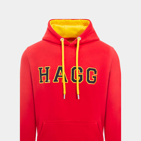 Hagg - Sweat à capuche homme rouge/ jaune/ noir | - Ohlala