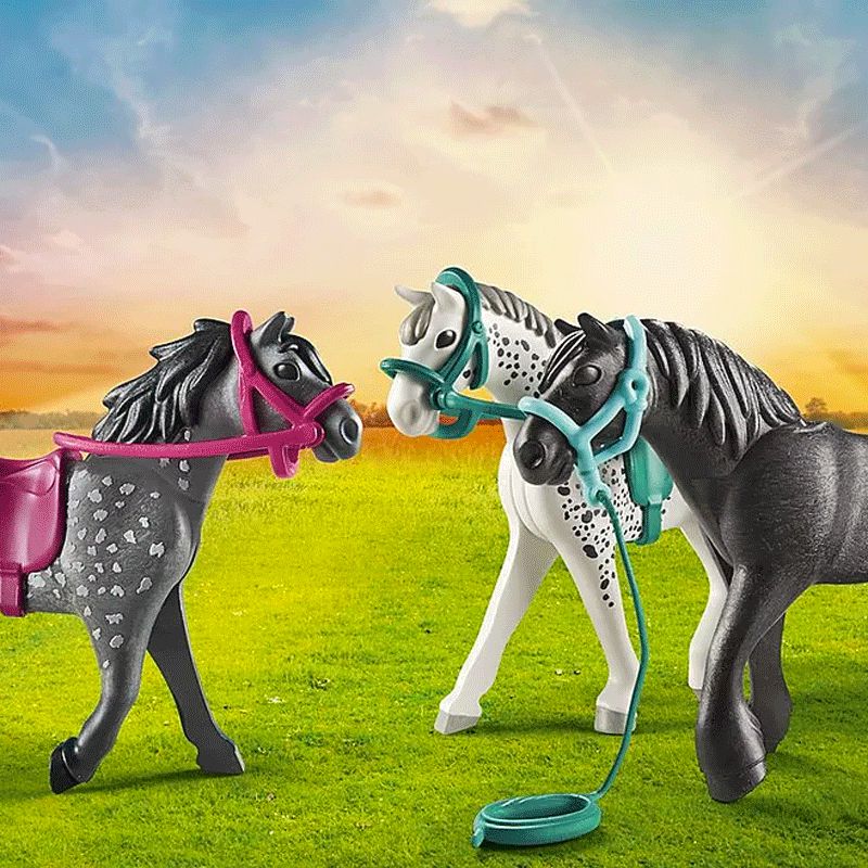 Playmobil - 3 chevaux Frison/ Knabstrupper/ Andalou | - Ohlala