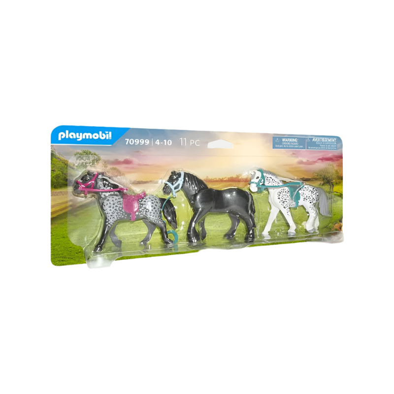 Playmobil - 3 chevaux Frison/ Knabstrupper/ Andalou