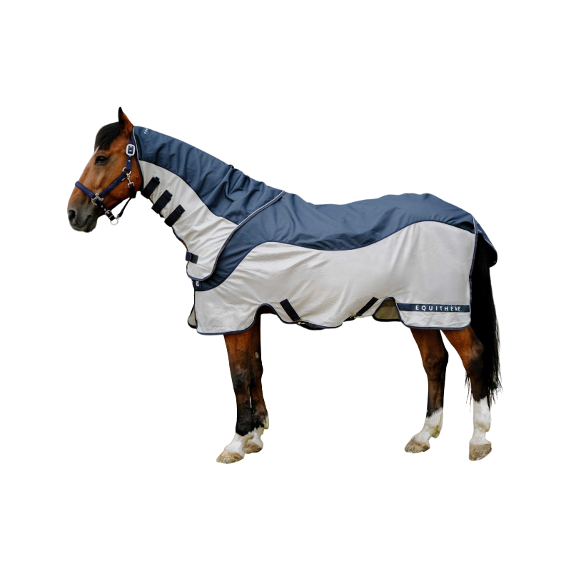 Equithème - Couverture d'extérieur Tyrex Combofly marine/ gris 0g