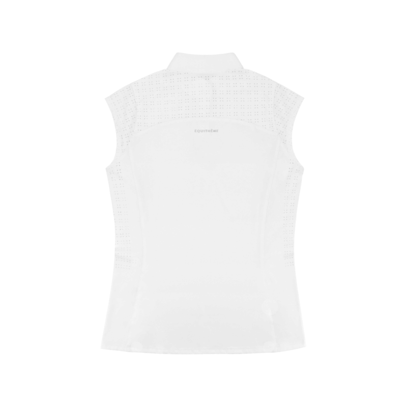 Equithème - Polo de concours sans manches femme Judith blanc