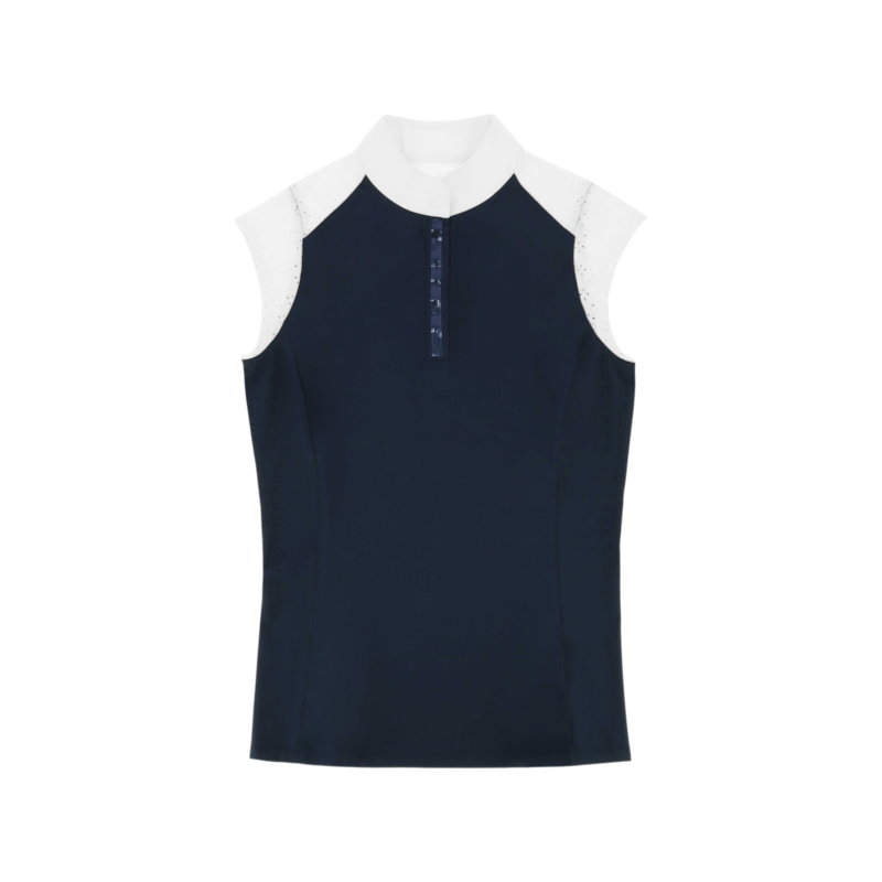 Equithème - Polo de concours sans manches femme Judith marine