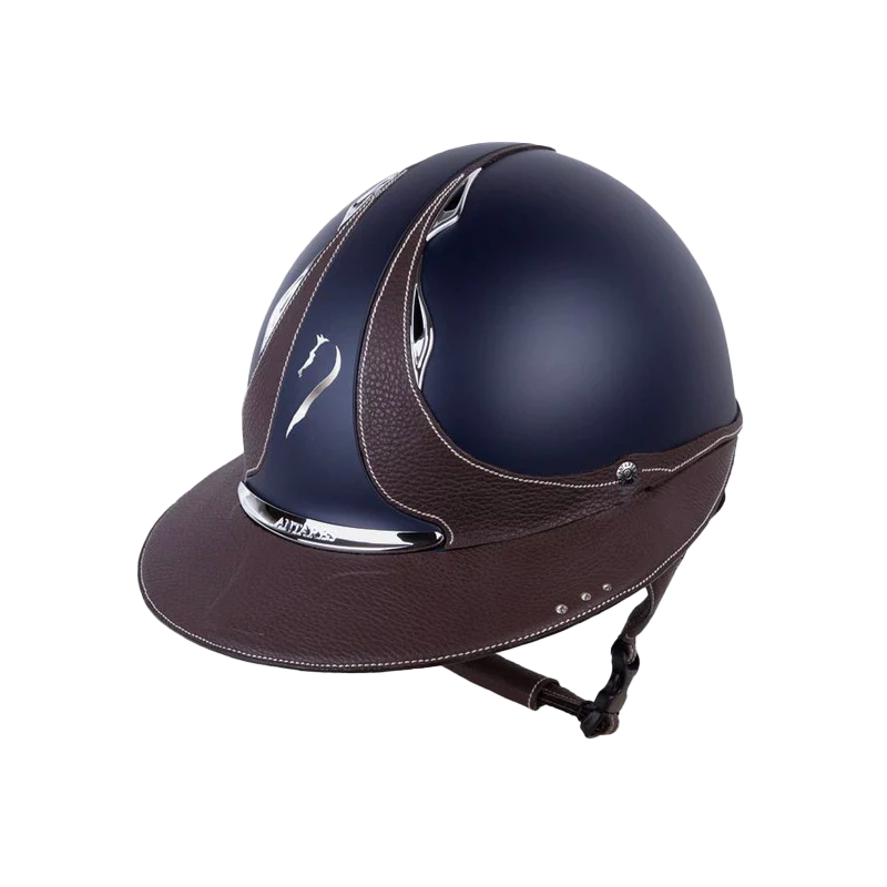 Antarès Sellier - Casque Galaxy Visière Strass Eclipse Bleu / Marron | - Ohlala