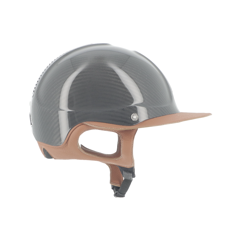 Antarès Sellier - Casque d'équitation Précision Carbone noir visière éclipse marron