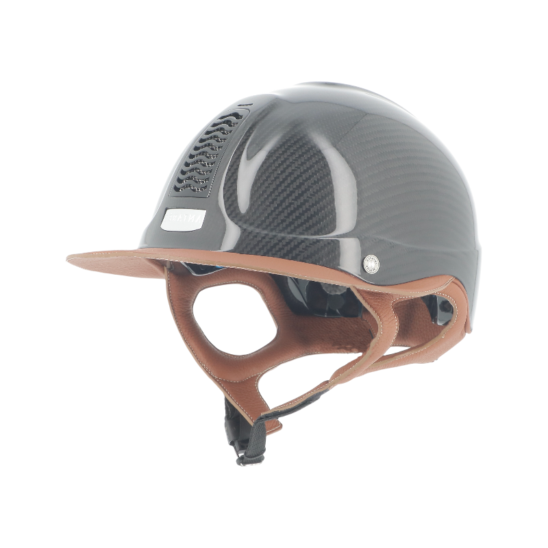 Antarès Sellier - Casque d'équitation Précision Carbone noir visière éclipse marron