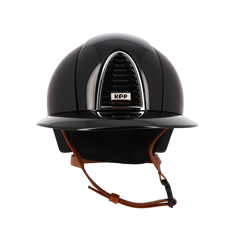 KEP - Casque Cromo 2.0 shine matt noir polo jugulaire beige | - Ohlala