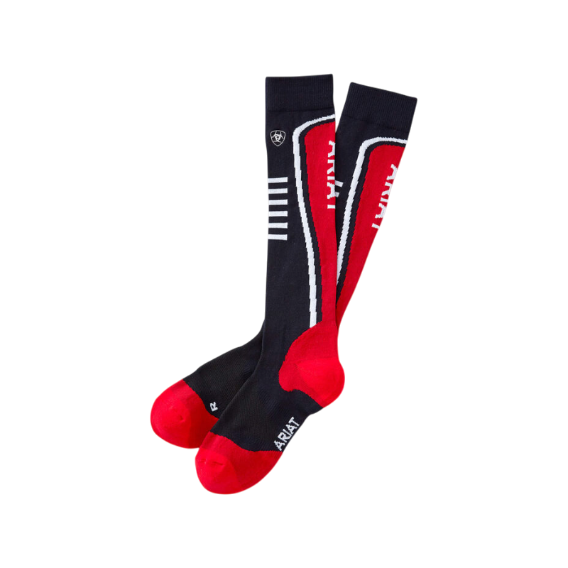 Ariat - Chaussettes d'équitation femme AriatTEK Slimline Performance rouge/ marine