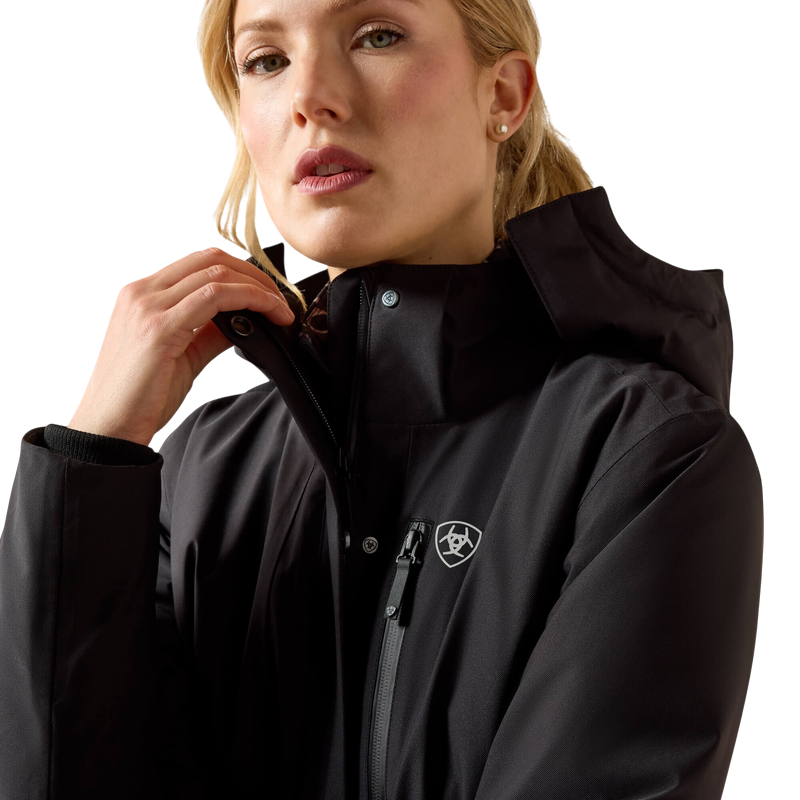 Ariat - Manteau d'équitation imperméable femme Long Rider noir
