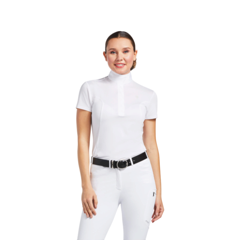 Ariat - Polo de concours manches courtes femme Aptos blanc