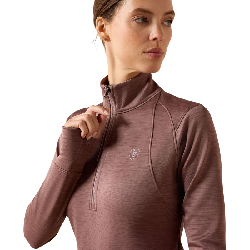 Ariat - Pull à col zippé femme Team EQ twilight mauve