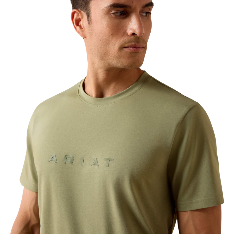 Ariat - T-shirt manches courtes homme The Logo oil green