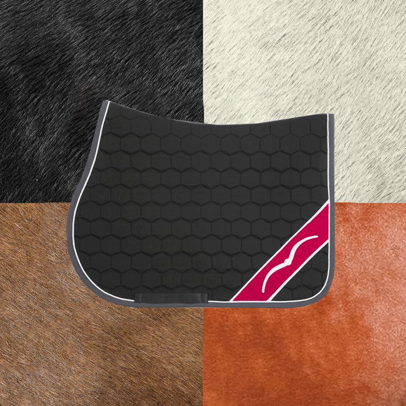 Animo Italia - Tapis de selle Wish noir/bordeaux | - Ohlala