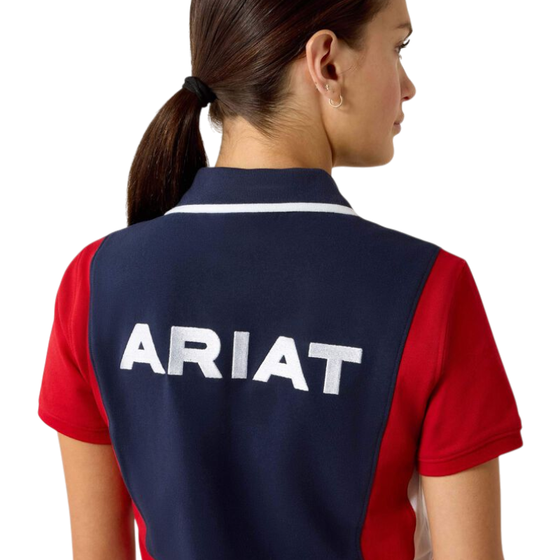Ariat - Polo à manches courtes femme Taryn navyt red | - Ohlala