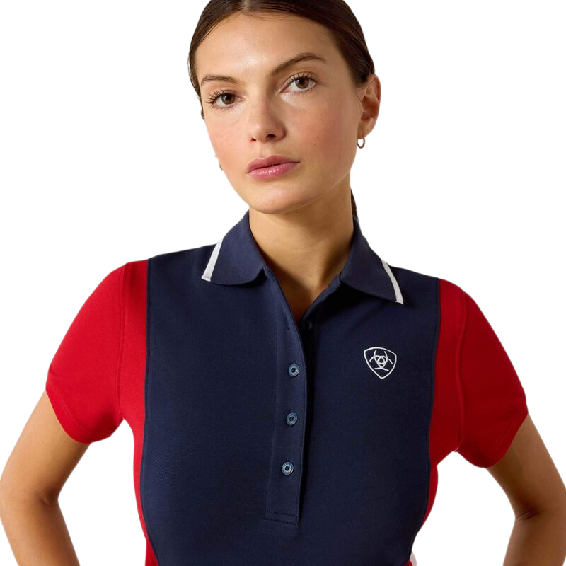 Ariat - Polo à manches courtes femme Taryn navyt red | - Ohlala