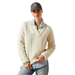 Ariat - V-hals trui dames Arley arctic wolf | - Ohlala