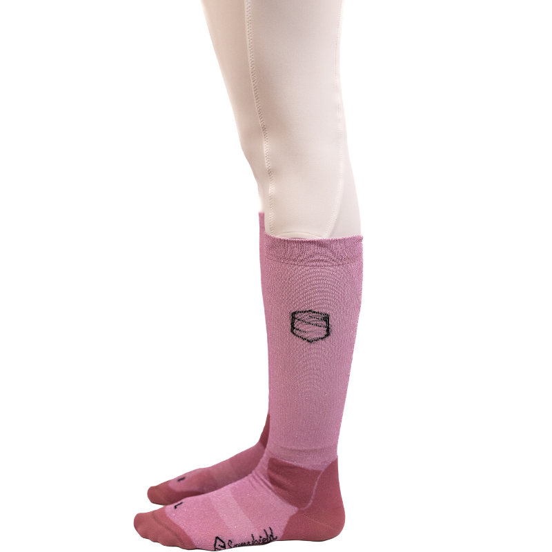 Samshield - Chaussettes d'équitation unisexe Balzane Glitter blush pink