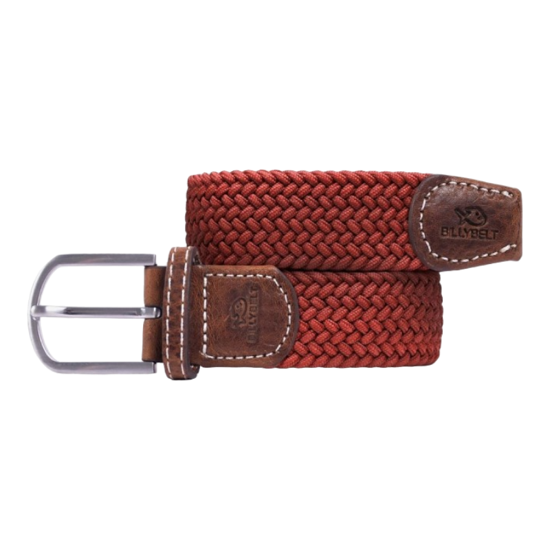 Billybelt - Ceinture tressée Grenat bordeaux