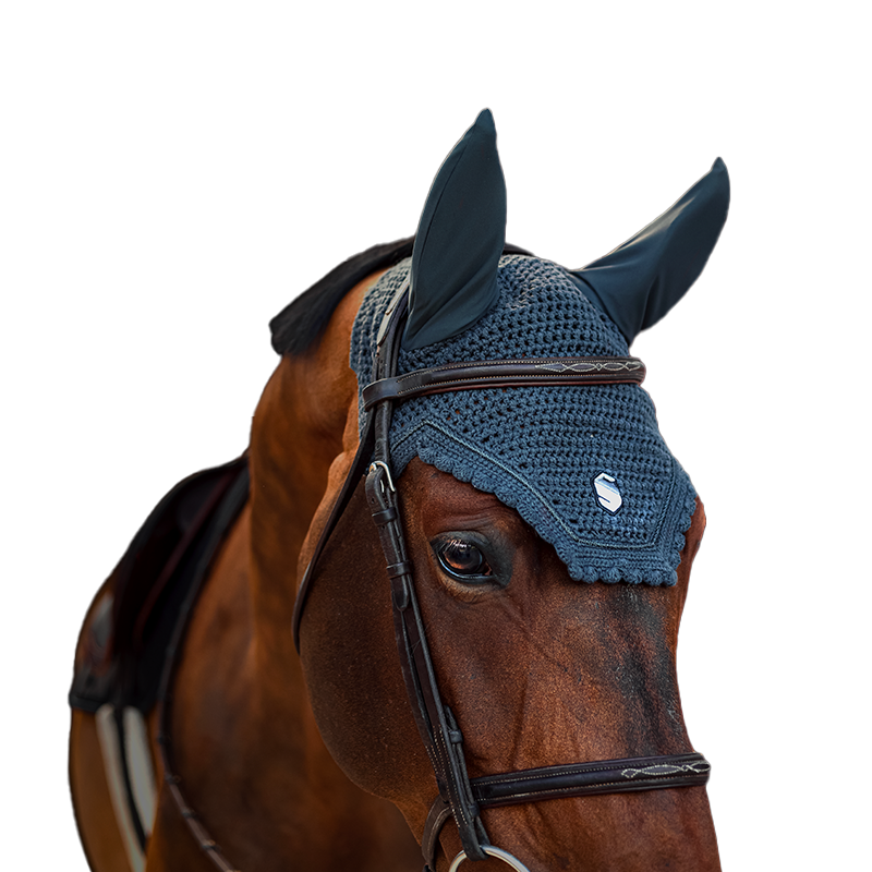 Samshield - Paardennet Flyshield embroidery antraciet | - Ohlala