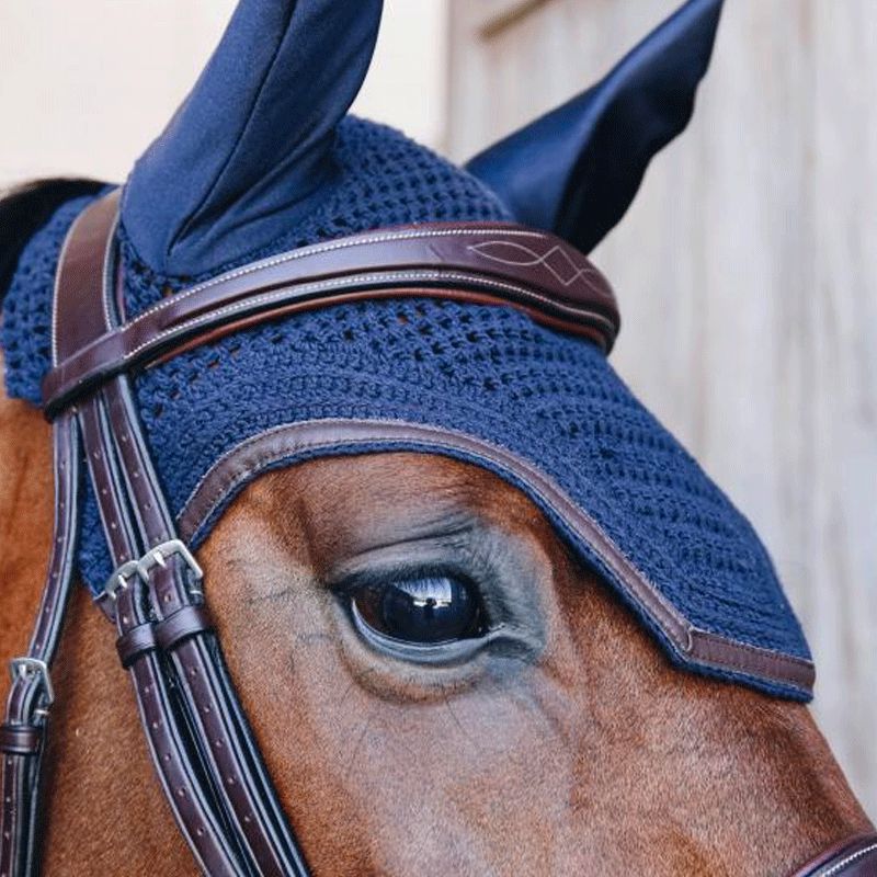 Kentucky Horsewear - Bonnet Wellington cuir combi Anti-bruits marine | - Ohlala