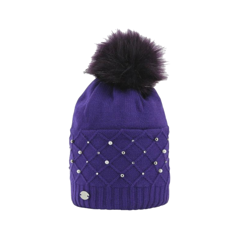 Equithème - Bonnet pompon Beta violet