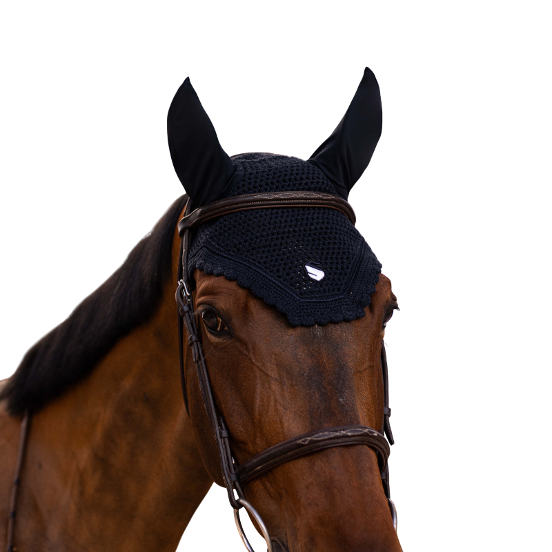 Samshield - Bonnet pour chevaux anti-bruit Embroidery noir | - Ohlala