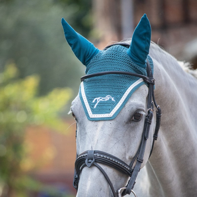 Pénélope - Bonnet point sellier fly coton bleu canard