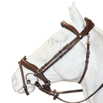 Flags & Cup - Bridon Comfort combiné avec rênes havane | - Ohlala