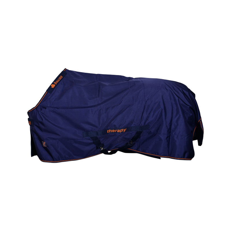 Bucas - Couverture d'extérieur Turnout Therapy light 100 marine/ orange 100g