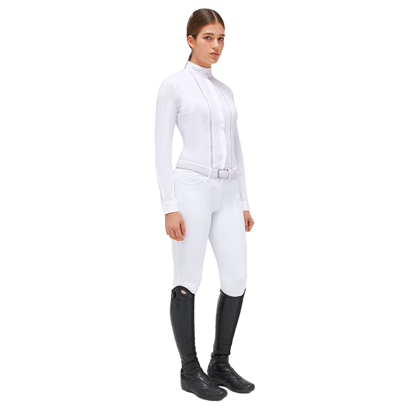 Cavalleria Toscana - Polo manches longues de concours femme blanc | - Ohlala