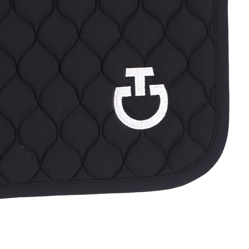 Cavalleria Toscana - Tapis de selle Circular Quilted Jersey noir et logo blanc | - Ohlala