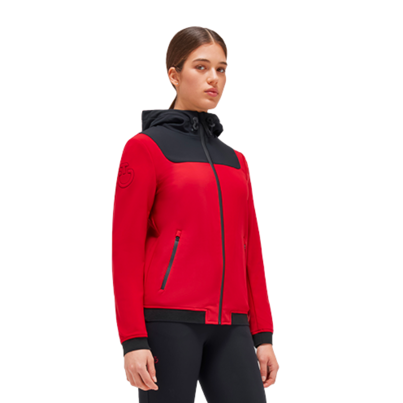 Cavalleria Toscana - Veste manches longues femme Softshell rouge et noir