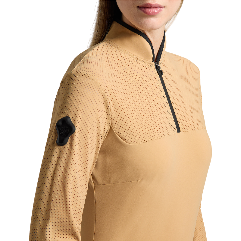 Cavalleria Toscana - Baselayer manches longues femme Perforated Jersey Inserts tan