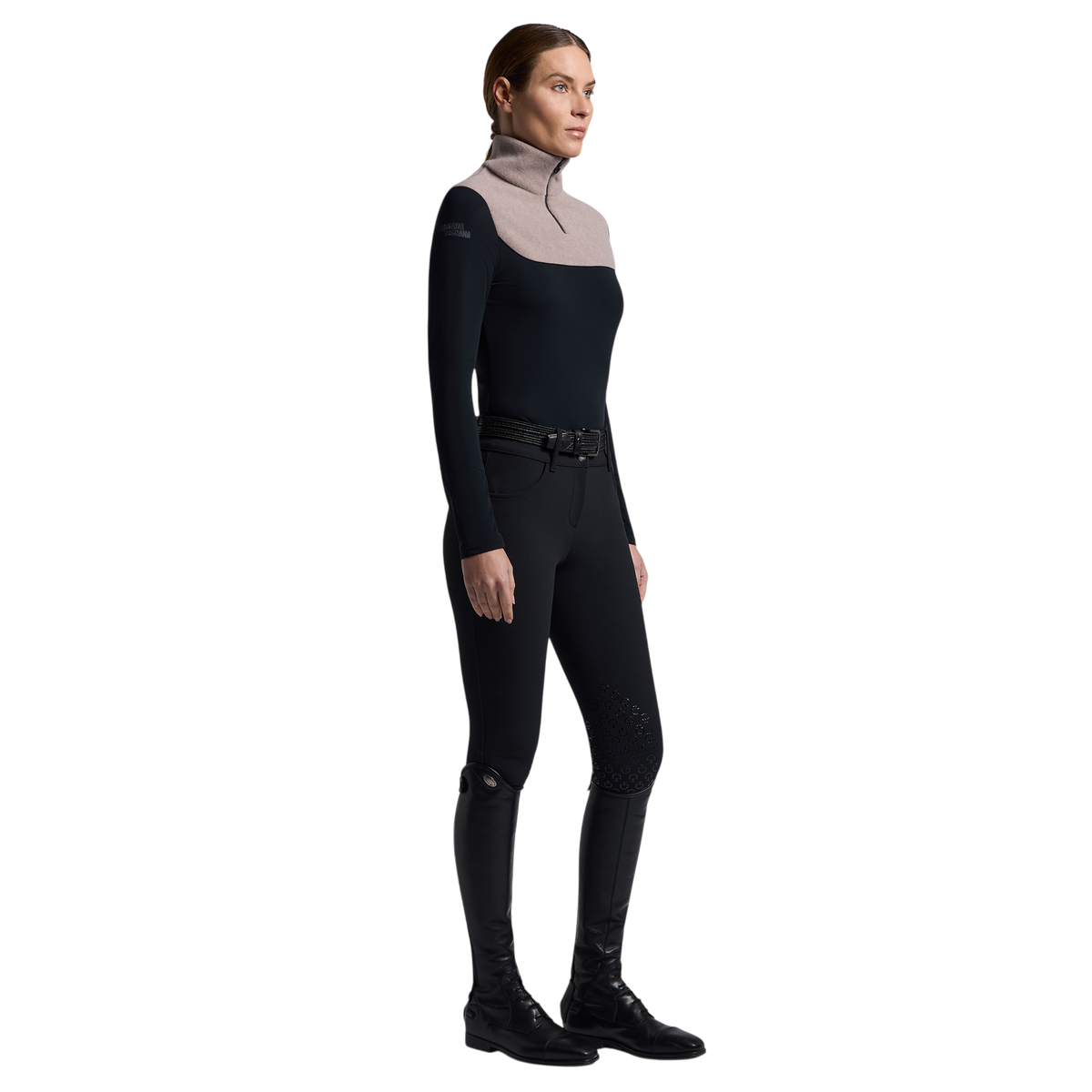 Cavalleria Toscana - Baselayer manches longues femme Warm Jersey noir/ cypria