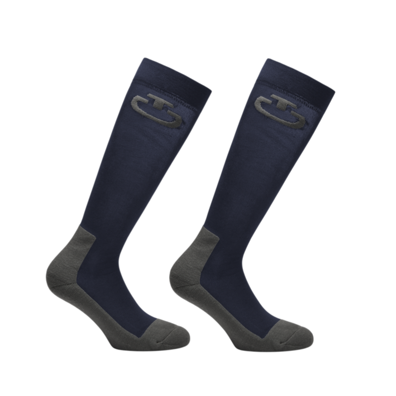 Cavalleria Toscana - Chaussettes d'équitation Jacquard Tech marine