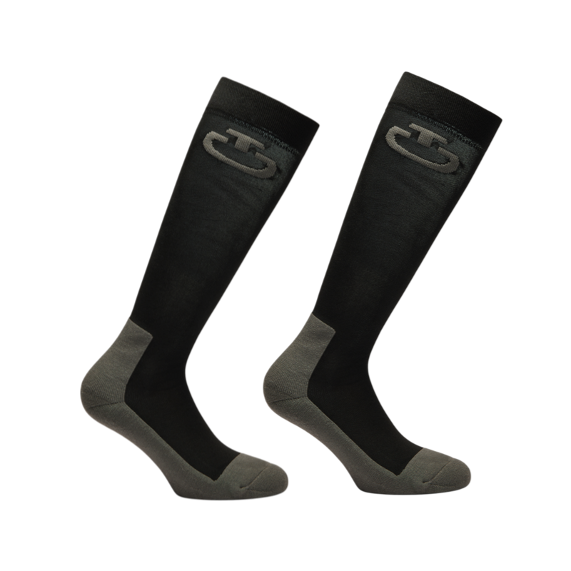 Cavalleria Toscana - Chaussettes d'équitation Jacquard Tech noir/ dark grey
