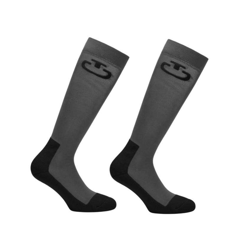 Cavalleria Toscana - Chaussettes d'équitation Jacquard Tech noir/ windward bleu