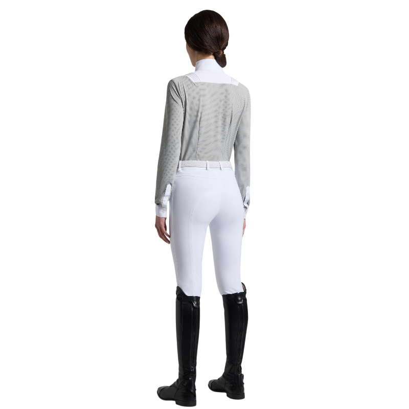 Cavalleria Toscana - Dames Wedstrijdpolo Lange Mouwen Americain Agave