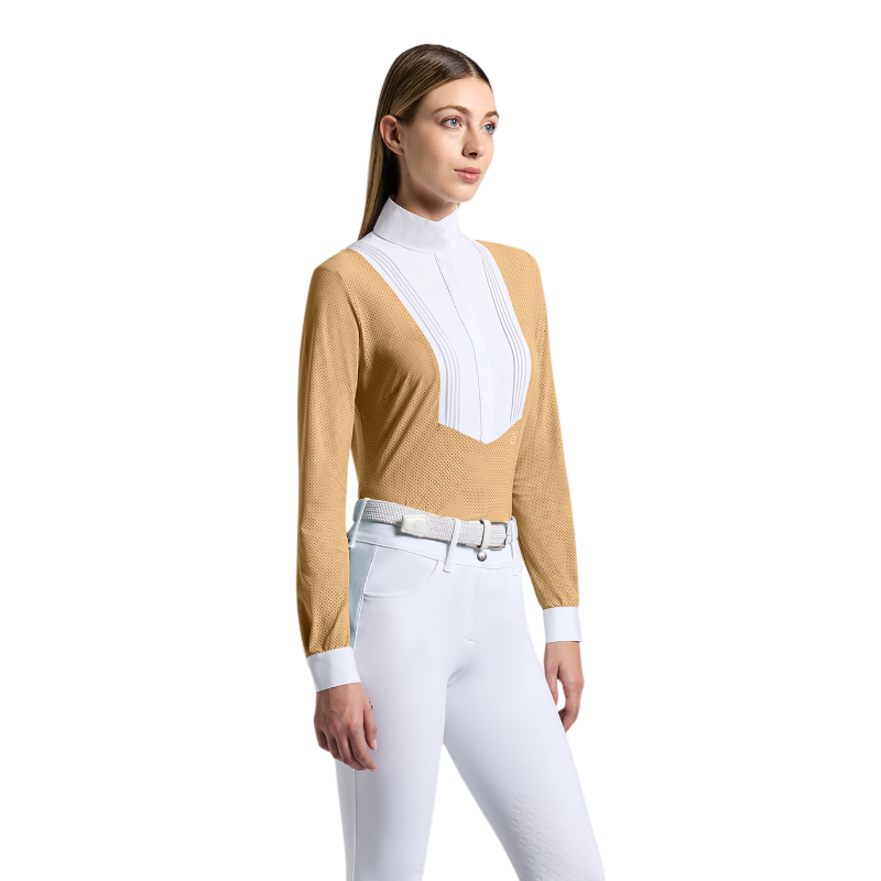 Cavalleria Toscana - Polo de concours manches longues femme Americain tan