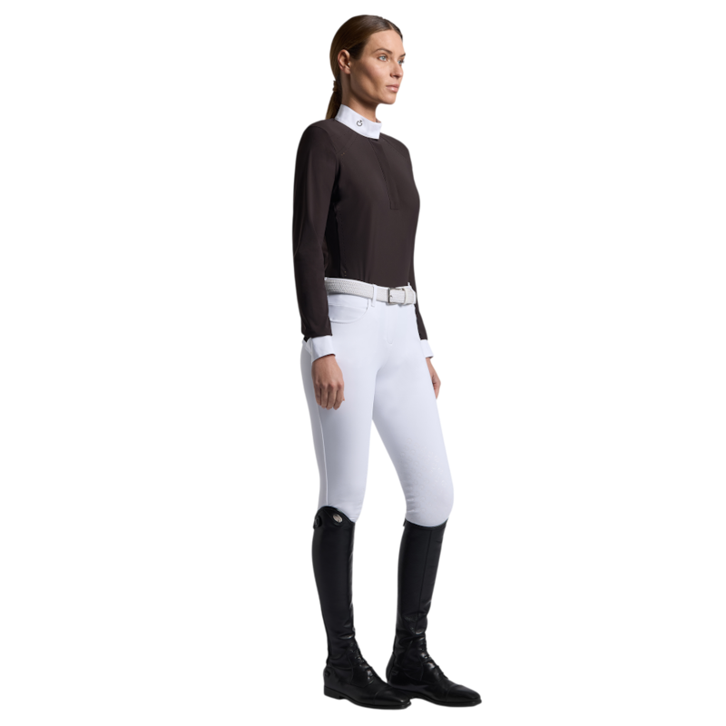 Cavalleria Toscana - Polo manches longues femme Perforated Competition expresso