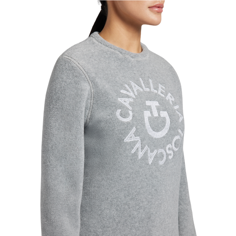 Cavalleria Toscana - Pull manches longues femme Fleece Crew Neck light grey