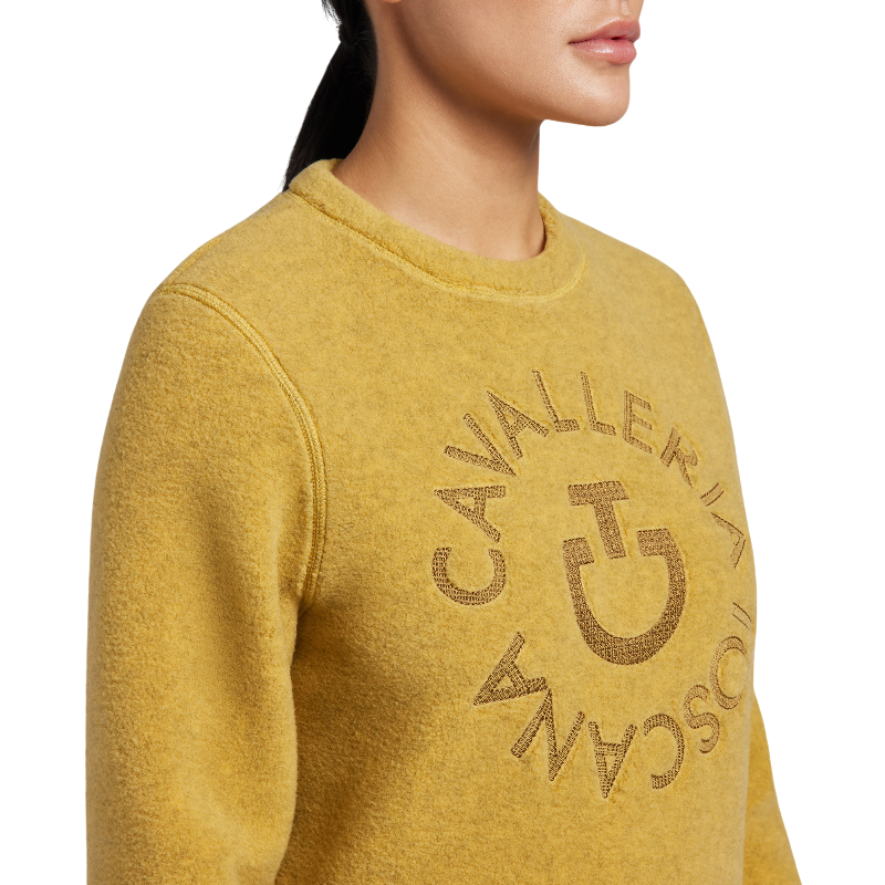 Cavalleria Toscana - Pull manches longues femme Fleece Crew Neck miel