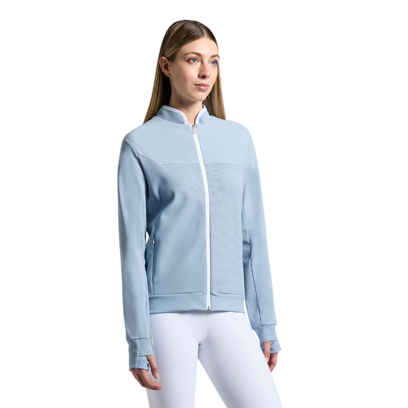 Cavalleria Toscana - Sweat manches longues femme Crew Neck Tech sky blue