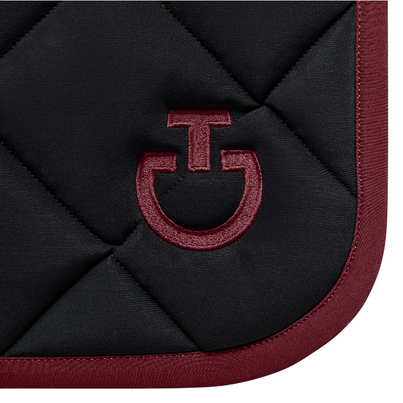Cavalleria Toscana - Tapis de selle Diamond Quilted Jersey noir/ bordeaux | - Ohlala