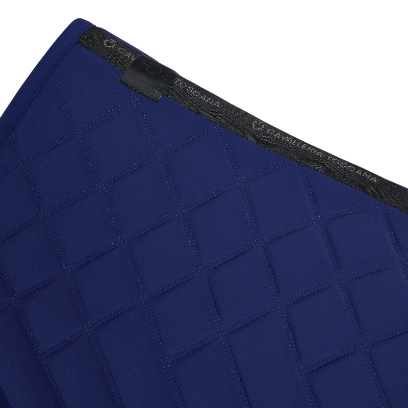 Cavalleria Toscana - Tapis de selle Diamonds and Lines Quilted midnight blue/ jaune