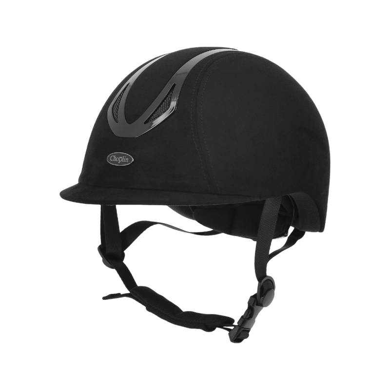 Choplin - Casque d'équitation Aero Velvet noir brillant