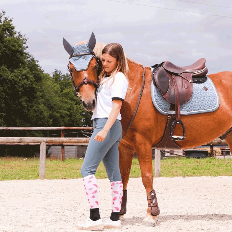 Collection Equine - T-shirt manches courtes Graziano blanc/ noir | - Ohlala