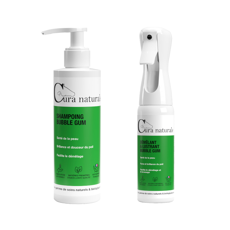Cura Naturale - Pack shampoing 250 ml et démêlant 200 ml bubble gum | - Ohlala