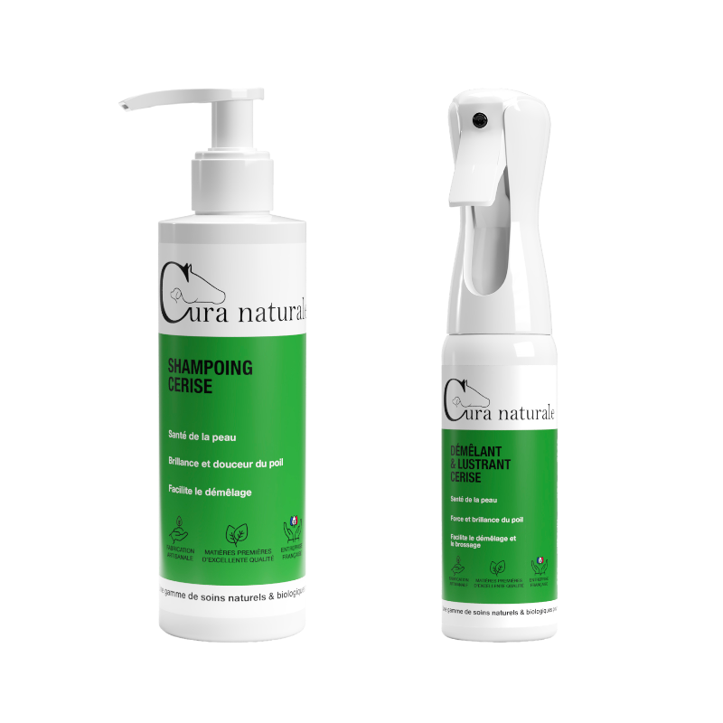Cura Naturale - Pack shampoing 250 ml et démêlant 200 ml cerise