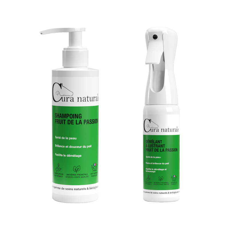 Cura Naturale - Pack shampoing 250 ml et démêlant 200 ml fruit de la passion | - Ohlala