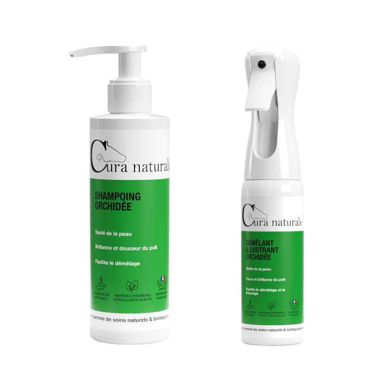 Cura Naturale - Pack shampoing 250 ml et démêlant 200 ml orchidée | - Ohlala